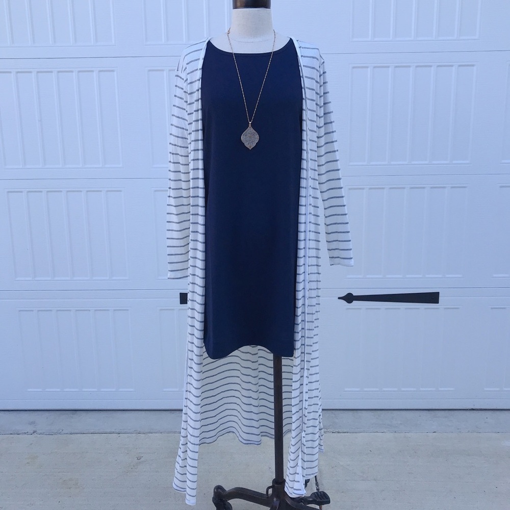 Ribbed Stripe Duster w/ pockets